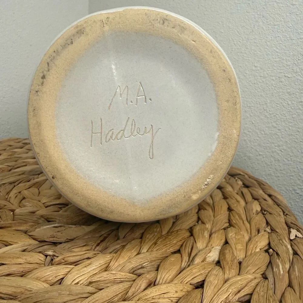 MA Hadley Owl Luminary White Ceramic Candle Holder Animal Clay Handcrafted Light